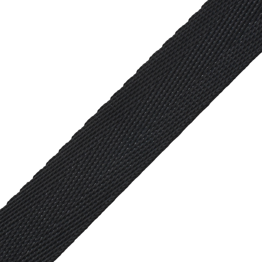 Polyester Webbing Std Black 25mm Per metre / Sold on 50m reel