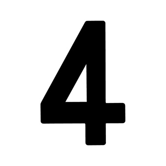 9 Inch | 235mm Polyester Insignia Black Sail Number - No 4