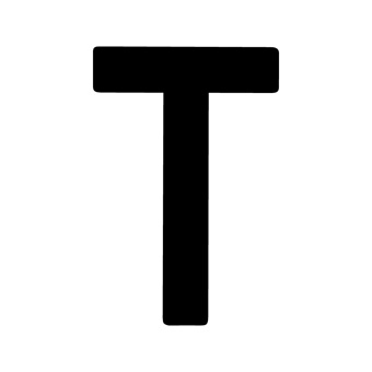 9 Inch | 235mm Polyester Insignia Black Sail Letter - T