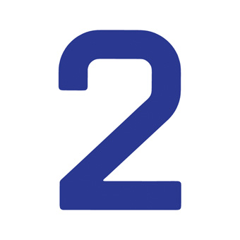 9 Inch | 235mm Polyester Insignia Blue Sail Number - No 2