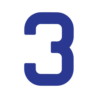 9 Inch | 235mm Polyester Insignia Blue Sail Number - No 3