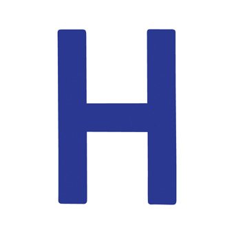 9 Inch | 235mm Polyester Insignia Blue Sail Letter - H