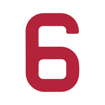 9 Inch | 235mm Polyester Insignia Red Sail Number - No 6/9