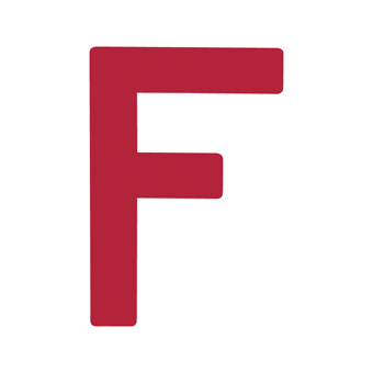9 Inch | 235mm Polyester Insignia Red Sail Letter - F