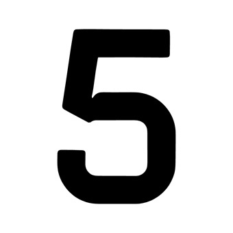 12 Inch | 308mm Polyester Insignia Black Sail Number - No 5