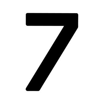 12 Inch | 308mm Polyester Insignia Black Sail Number - No 7