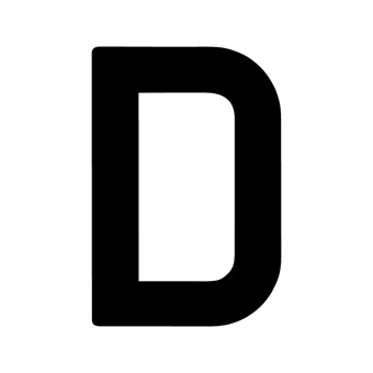 12 Inch | 308mm Polyester Insignia Black Sail Letter - D