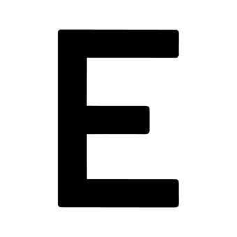 12 Inch | 308mm Polyester Insignia Black Sail Letter - E