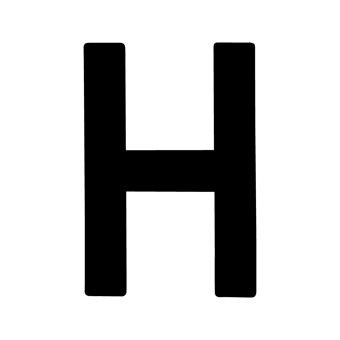 12 Inch | 308mm Polyester Insignia Black Sail Letter - H