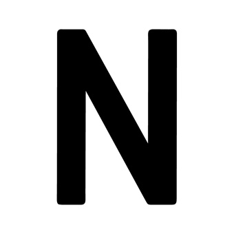 12 Inch | 308mm Polyester Insignia Black Sail Letter - N