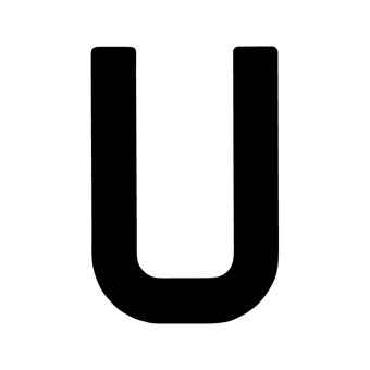 12 Inch | 308mm Polyester Insignia Black Sail Letter - U