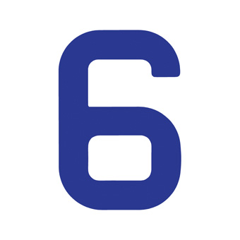 12 Inch | 308mm Polyester Insignia Blue Sail Number - No 6/9
