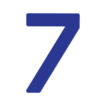 12 Inch | 308mm Polyester Insignia Blue Sail Number - No 7