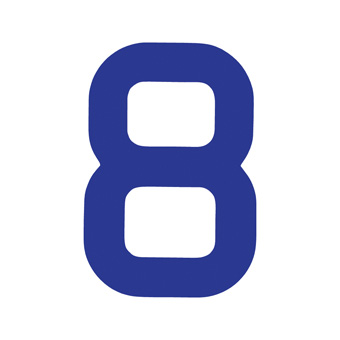 12 Inch | 308mm Polyester Insignia Blue Sail Number - No 8