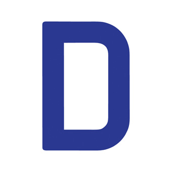 12 Inch | 308mm Polyester Insignia Blue Sail Letter - D