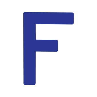 12 Inch | 308mm Polyester Insignia Blue Sail Letter - F