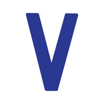 12 Inch | 308mm Polyester Insignia Blue Sail Letter - V