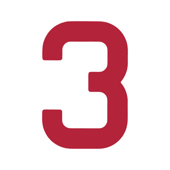 12 Inch | 308mm Polyester Insignia Red Sail Number - No 3