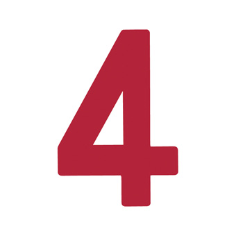 12 Inch | 308mm Polyester Insignia Red Sail Number - No 4