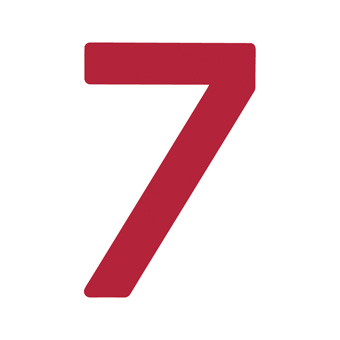 12 Inch | 308mm Polyester Insignia Red Sail Number - No 7