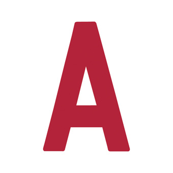 12 Inch | 308mm Polyester Insignia Red Sail Letter - A