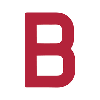 12 Inch | 308mm Polyester Insignia Red Sail Letter - B