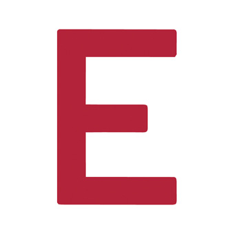 12 Inch | 308mm Polyester Insignia Red Sail Letter - E