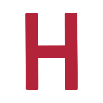 12 Inch | 308mm Polyester Insignia Red Sail Letter - H