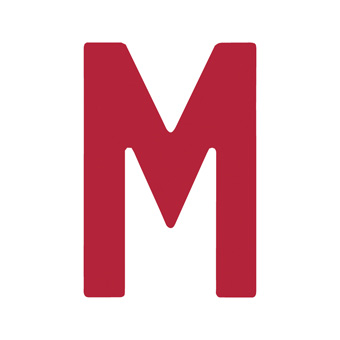 12 Inch | 308mm Polyester Insignia Red Sail Letter - M