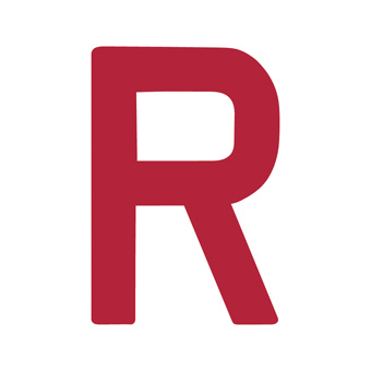 12 Inch | 308mm Polyester Insignia Red Sail Letter - R