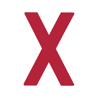 12 Inch | 308mm Polyester Insignia Red Sail Letter - X