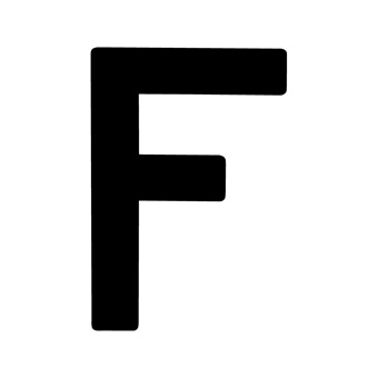 15 Inch | 380mm Polyester Insignia Black Sail Letter - F