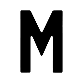 15 Inch | 380mm Polyester Insignia Black Sail Letter - M