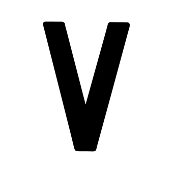 15 Inch | 380mm Polyester Insignia Black Sail Letter - V