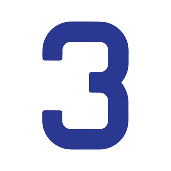 15 Inch | 380mm Polyester Insignia Blue Sail Number - No 3