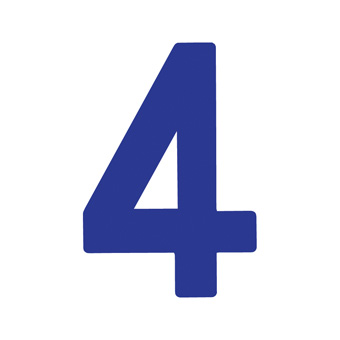 15 Inch | 380mm Polyester Insignia Blue Sail Number - No 4