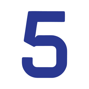 15 Inch | 380mm Polyester Insignia Blue Sail Number - No 5