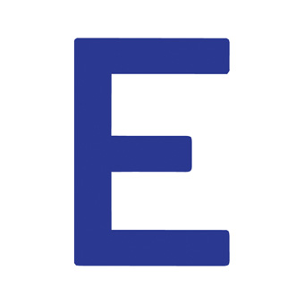 15 Inch | 380mm Polyester Insignia Blue Sail Letter - E