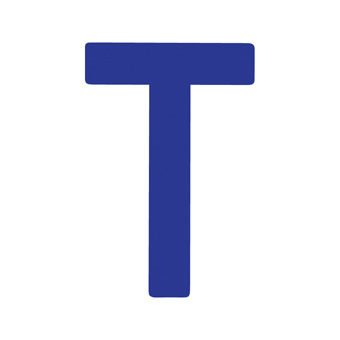 15 Inch | 380mm Polyester Insignia Blue Sail Letter - T