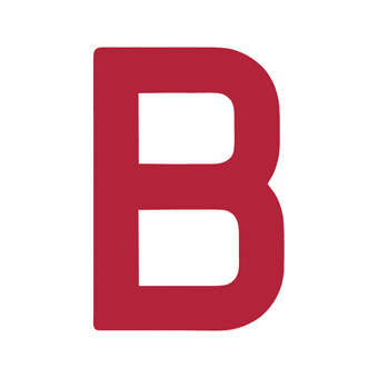 15 Inch | 380mm Polyester Insignia Red Sail Letter - B