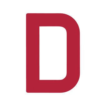 15 Inch | 380mm Polyester Insignia Red Sail Letter - D