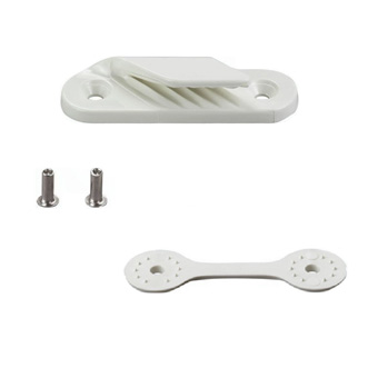 Clamcleat White Fine Line Port Leech Line Cleat with Backplate & Rivets