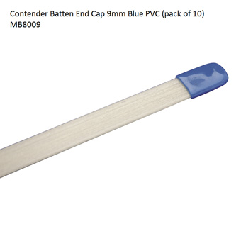 Batten End Cap Blue PVC 9mm 10 Pack