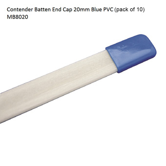 Batten End Cap Blue PVC 20mm 10 Pack
