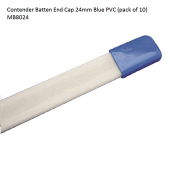 Batten End Cap Blue PVC 24mm 10 Pack