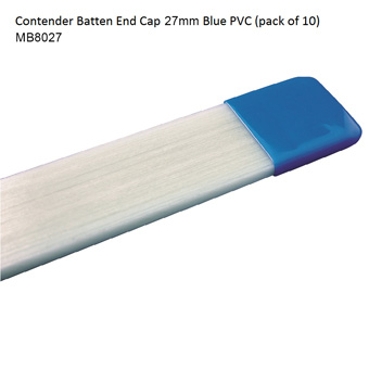 Batten End Cap Blue PVC 27mm 10 Pack