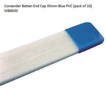Batten End Cap Blue PVC 35mm 10 Pack