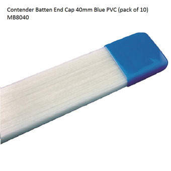 Batten End Cap Blue PVC 40mm 10 Pack