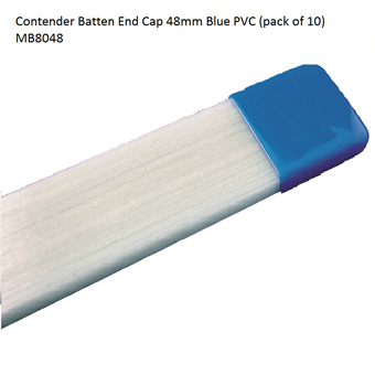 Batten End Cap Blue PVC 48mm 10 Pack